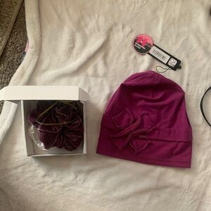 Elegant Purple Women's Hat with Floral Detail